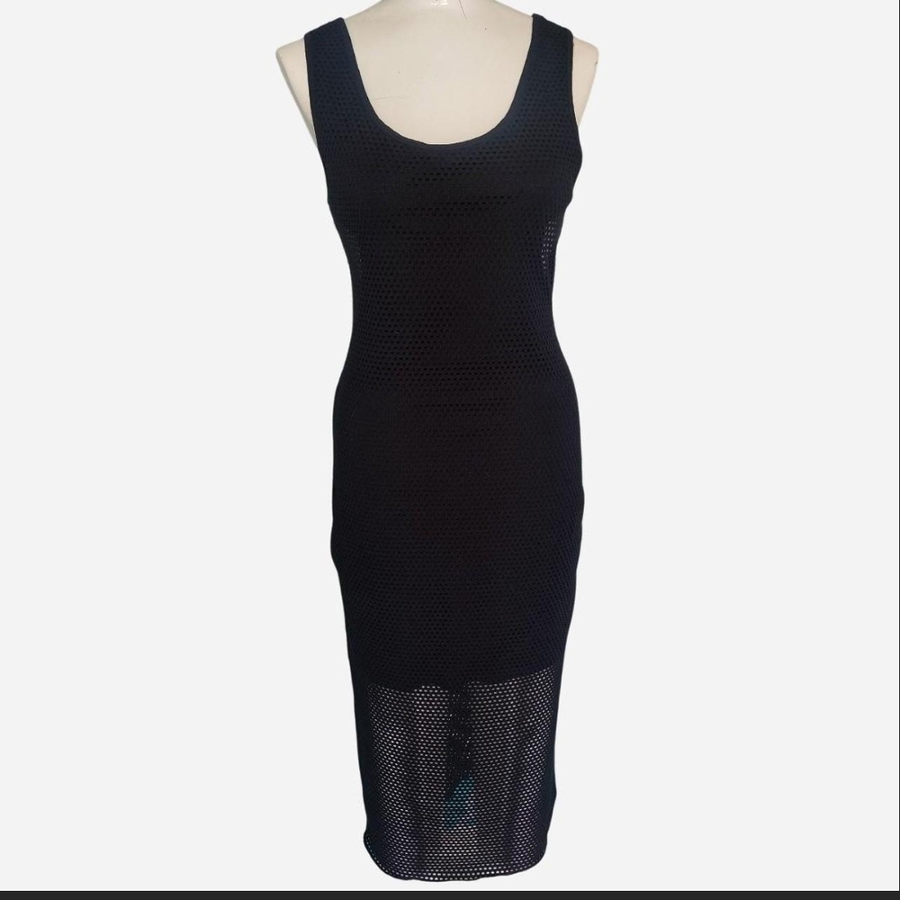 Forever 21 Black Mesh Midi Dress
